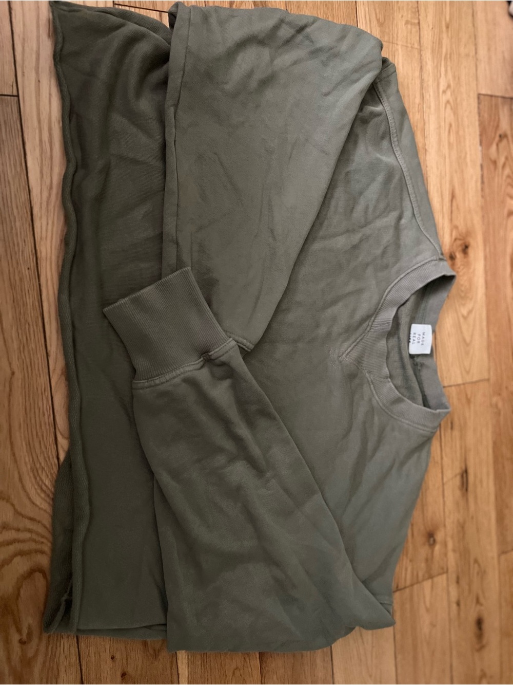 aerie Olive Green Cropped Sweatshirt